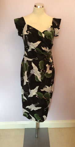 BRAND NEW BOMBSHELL PIN UP PRINT WRAP WIGGLE DRESS SIZE 14 - Whispers Dress Agency - Sold - 1