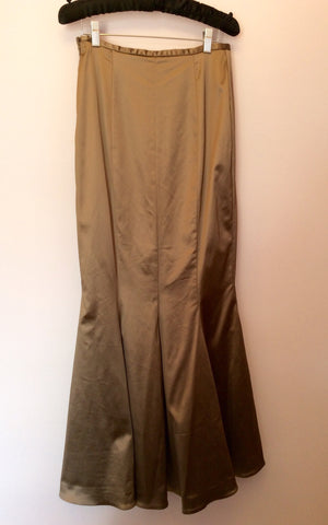Coast Light Brown / Bronze Matt Satin Long Skirt Size 8 - Whispers Dress Agency - Womens Skirts - 2