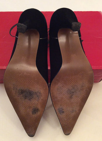 ORLANDO BLACK SUEDE ZIP FRONT HEELS SIZE 6.5/39.5 - Whispers Dress Agency - Womens Heels - 3