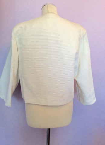 Vintage Jaeger Ivory Cotton Ribbed Box Jacket Size 10 - Whispers Dress Agency - Womens Vintage - 4