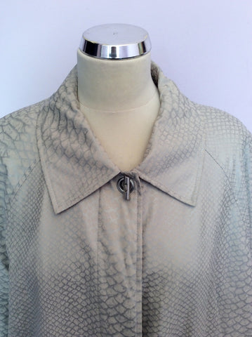 Brand New Dannimac Silver Grey Snakeskin Print Mac SizeXL - Whispers Dress Agency - Sold - 2