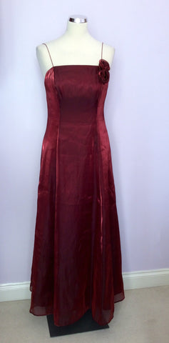 Debut Deep Red Strappy Evening Dress Size 10 - Whispers Dress Agency - Womens Dresses - 1