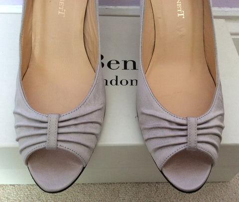 LK Bennett Light Grey Satin Peep Toe Heels Size 4/37 - Whispers Dress Agency - Womens Heels - 2