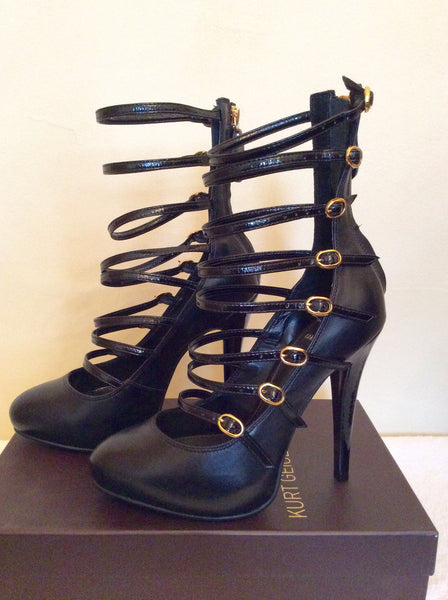 Brand New Carvela Black Strap Leather Heels Size 3/36 - Whispers Dress Agency - Womens Heels - 1