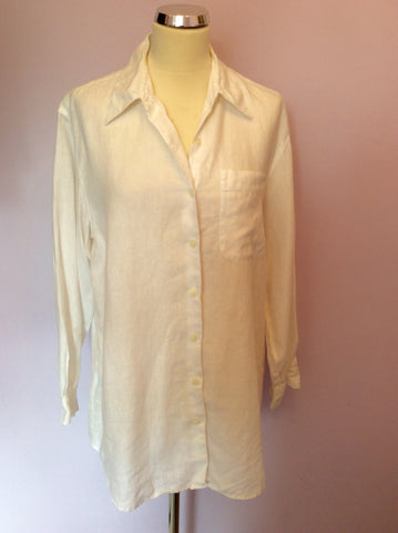 Liz Claibourne White Linen Shirt Size L - Whispers Dress Agency - Womens Shirts & Blouses - 1