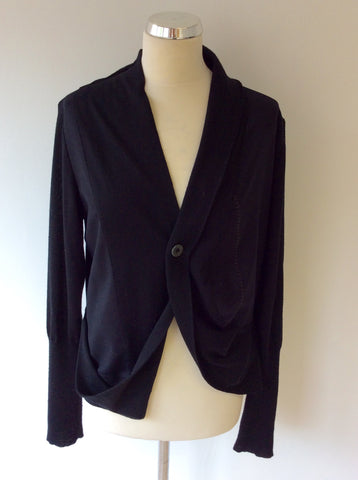 Crea Concept Black Merino Wool Cardigan / Jacket Size 42 UK 12/14 - Whispers Dress Agency - Womens Knitwear - 1