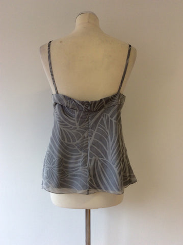 ARMANI EXCHANGE GREY PRINT SILK CAMISOLE TOP SIZE 46 UK 14 - Whispers Dress Agency - Sold - 2