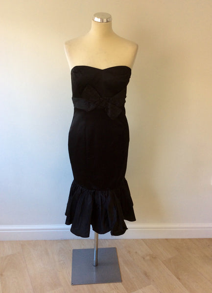 COAST BLACK MATT SATIN STRAPLESS COCKTAIL/OCCASION WEAR SIZE 14 Whispers Dress Agency COAST BLACK MATT SATIN STRAPLESS COCKTAIL/OCCASION WEAR SIZE 14 Whispers Dress Agency