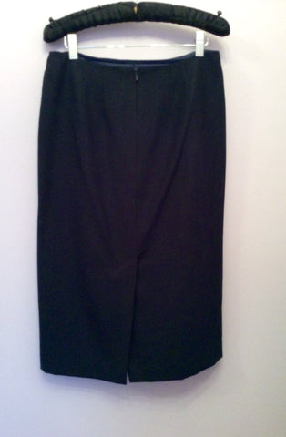 Hobbs Dark Blue Wool Pencil Skirt Size 12 - Whispers Dress Agency - Sold - 2