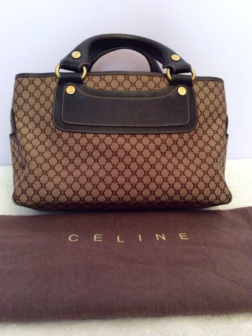 Celine Brown Fabric & Leather Handbag - Whispers Dress Agency - Sold - 1