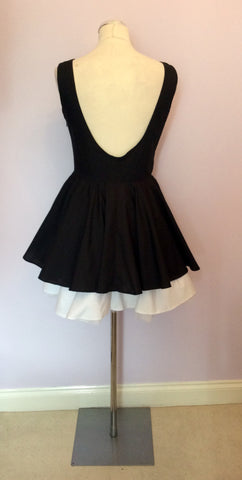 JONES & JONES BLACK & WHITE TRIM NETTED FULL SKIRT DRESS SIZE 10 - Whispers Dress Agency - Sold - 4