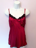 BRAND NEW COAST DARK PINK SILK BEADED CAMISOLE TOP SIZE 8 & MATCHING BAG - Whispers Dress Agency - Womens Tops - 2