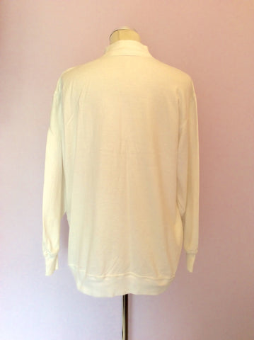 Vintage Jaeger White & Gold Button Up Top Size M - Whispers Dress Agency - Womens Vintage - 2