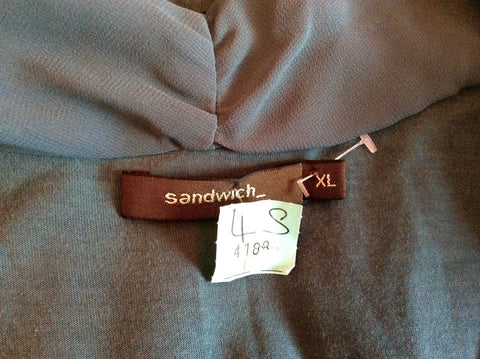 Sandwich Dark Green Stretch Jersey Scarf Trim Dress Size XL - Whispers Dress Agency - Sold - 5