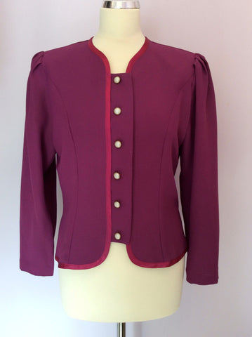 Berkertex Dark Pink Skirt & Jacket / Top Suit Size 12 - Whispers Dress Agency - Sold - 2