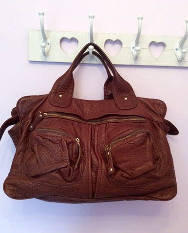 Bulga De Beer Brown Leather Tote Bag - Whispers Dress Agency - Handbags - 1