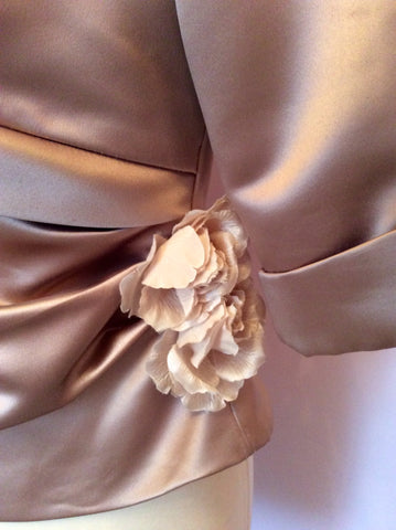 TAILOR MADE LYNN BIELBY OYSTER BEIGE SATIN TOP & LONG SKIRT SIZE 10 - Whispers Dress Agency - Womens Suits & Tailoring - 5