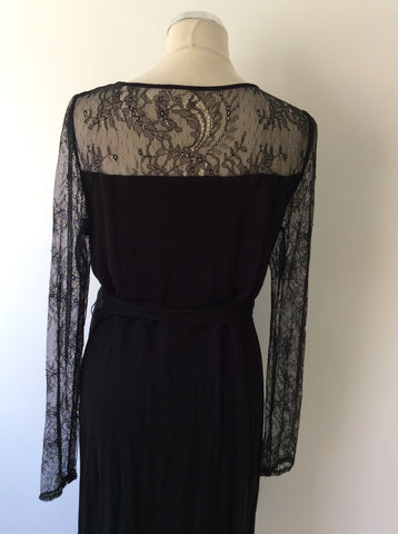COAST BLACK LACE TRIM WRAP DRESS SIZE 16 - Whispers Dress Agency - Sold - 5