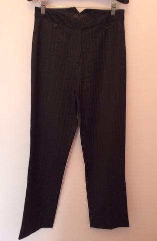Karen Millen Black Wool With Detachable Red Faux Fur Collar Trouser Suit Size 10 - Whispers Dress Agency - Sold - 5