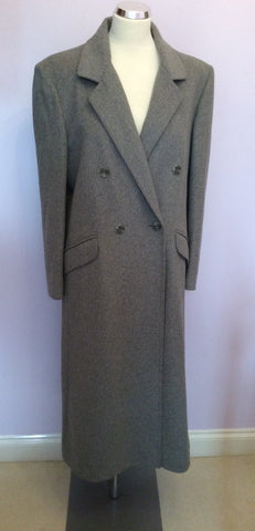 Lampert London Light Grey Wool & Cashmere Coat Size 14 - Whispers Dress Agency - Sold - 1