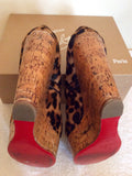 Christian Louboutin Leopard Print Platform Wedges Size 6.5/39.5 - Whispers Dress Agency - Womens Wedges - 7
