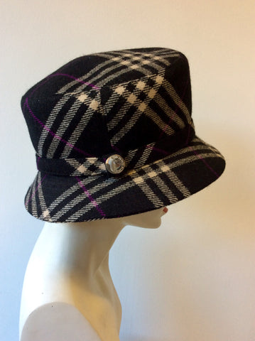 BURBERRY BY PHILIP TREACY BLACK CHECK WOOL HAT - Whispers Dress Agency - Sold - 2