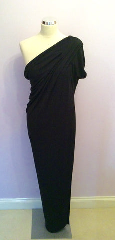 Brand New Kore Sophia Kokosalaki Black One Shoulder Evening Dress Size S - Whispers Dress Agency - Sold - 1