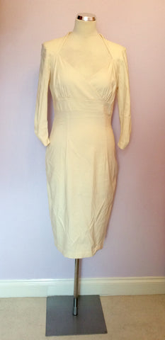 NEW HYBRID IVORY 3/4 SLEEVE WIGGLE PENCIL DRESS SIZE 16 - Whispers Dress Agency - Womens Dresses - 1