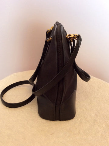Tula Black Leather & Monogramed Canvas Shoulder / Hand Bag - Whispers Dress Agency - Sold - 4