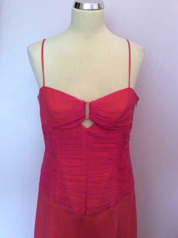 Laundry By Shelli Segal Pink & Orange Silk Dress Size 14 - Whispers Dress Agency - Womens Dresses - 2