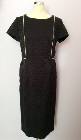 CONDICI BLACK & WHITE TRIM PENCIL DRESS SIZE 14 - Whispers Dress Agency - Womens Dresses - 2