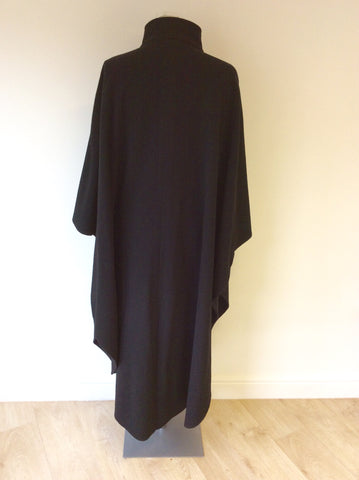 FENWICKS BLACK WOOL BLEND CAPE SIZE 14 - Whispers Dress Agency - Womens Coats & Jackets - 4