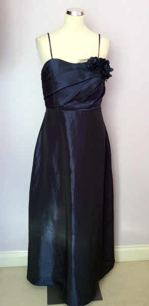 Forever Yours Dark Blue Strappy / Strapless Evening Dress Size 12 - Whispers Dress Agency - Womens Dresses - 1