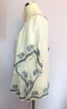 BRAND NEW MONSOON WHITE & BLUE EMBROIDERED TOP SIZE 18 - Whispers Dress Agency - Sold - 2