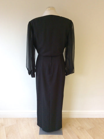 EMMA SOMERSET BLACK & WHITE BOLERO JACKET & LONG EVENING DRESS SIZE 12 - Whispers Dress Agency - Sold - 5