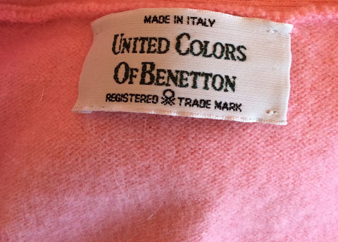 Vintage United Colours Of Benetton Pink Wool & Angora Jumper Size M - Whispers Dress Agency - Womens Vintage - 2