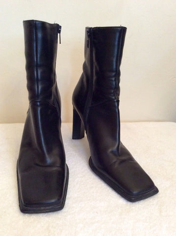 Bronx Black Leather Ankle Boots Size 5/38 - Whispers Dress Agency - Womens Boots - 2