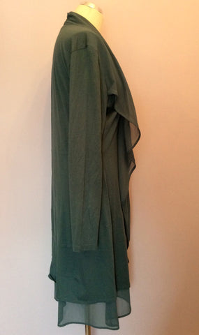 Sandwich Dark Green Stretch Jersey Scarf Trim Dress Size XL - Whispers Dress Agency - Sold - 2