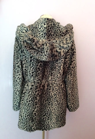 Designer Chamonix Grey, Black & Brown Leopard Print Coat Size 3 UK 16 - Whispers Dress Agency - Womens Coats & Jackets - 3