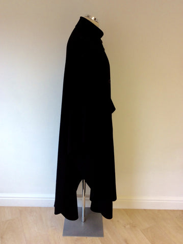 FENWICKS BLACK WOOL BLEND CAPE SIZE 14 - Whispers Dress Agency - Womens Coats & Jackets - 3