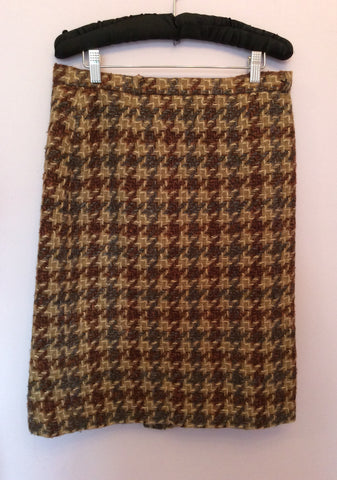 Vintage David Emanuel Brown Wool Mix Skirt Size 16 Fit 14 - Whispers Dress Agency - Sold - 1
