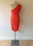 GORGEOUS COUTURE BAILEY CORAL ONE SHOULDER DRESS SIZE M - Whispers Dress Agency - Sold - 4