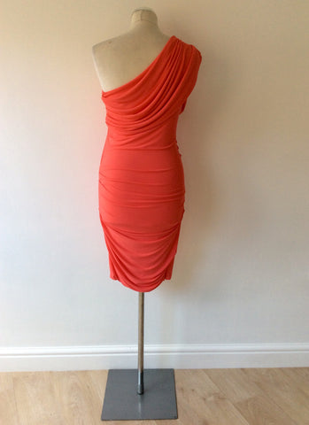 GORGEOUS COUTURE BAILEY CORAL ONE SHOULDER DRESS SIZE M - Whispers Dress Agency - Sold - 4