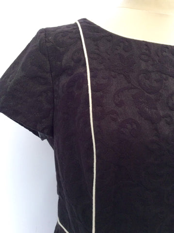 CONDICI BLACK & WHITE TRIM PENCIL DRESS SIZE 14 - Whispers Dress Agency - Womens Dresses - 3
