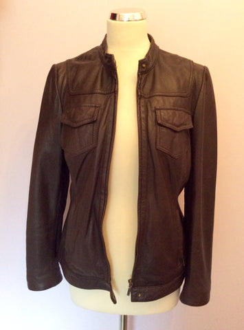 Monsoon Dark Brown Soft Leather Jacket Size 14 - Whispers Dress Agency - Sold - 3