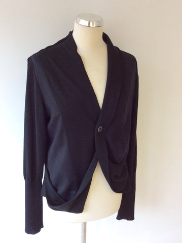 Crea Concept Black Merino Wool Cardigan / Jacket Size 42 UK 12/14 - Whispers Dress Agency - Womens Knitwear - 2