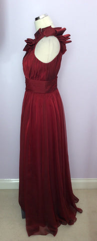 Edressit Deep Red One Shoulder Evening Dress Size 12 - Whispers Dress Agency - Womens Dresses - 4