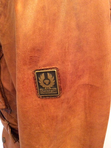Belstaff Cognac / Antique Brown Leather 'Triumph' Jacket Size 12/14 - Whispers Dress Agency - Sold - 6