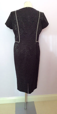 CONDICI BLACK & WHITE TRIM PENCIL DRESS SIZE 14 - Whispers Dress Agency - Womens Dresses - 5