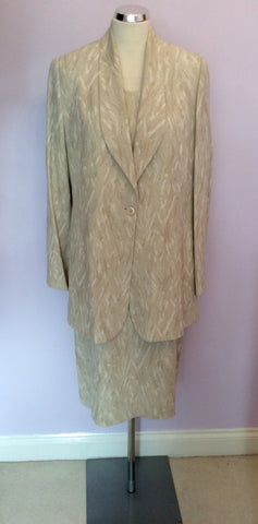 Carmelle Cream Print Dress & Long Jacket Size 18 - Whispers Dress Agency - Sold - 1